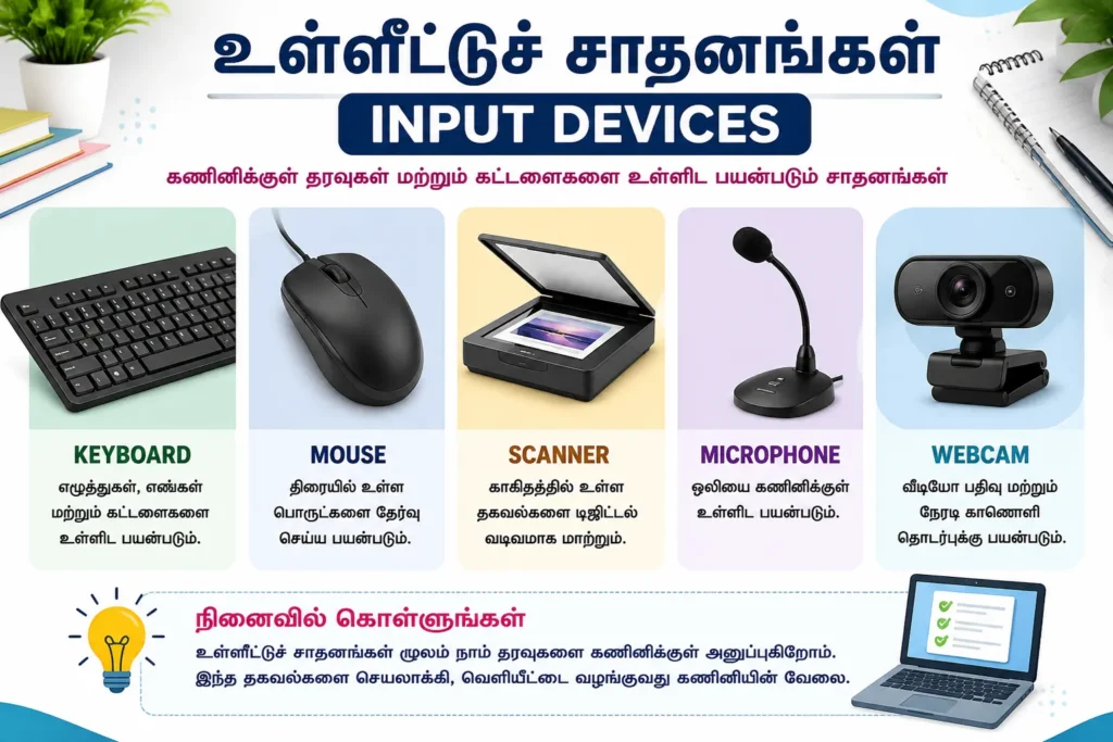 Input Devices ICT Notes Tamil Medium